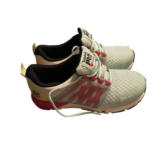 Timberland PRO Womens Pink Light Green Radius Composite Safety Toe Shoes 8.5M - Picture 7 of 11